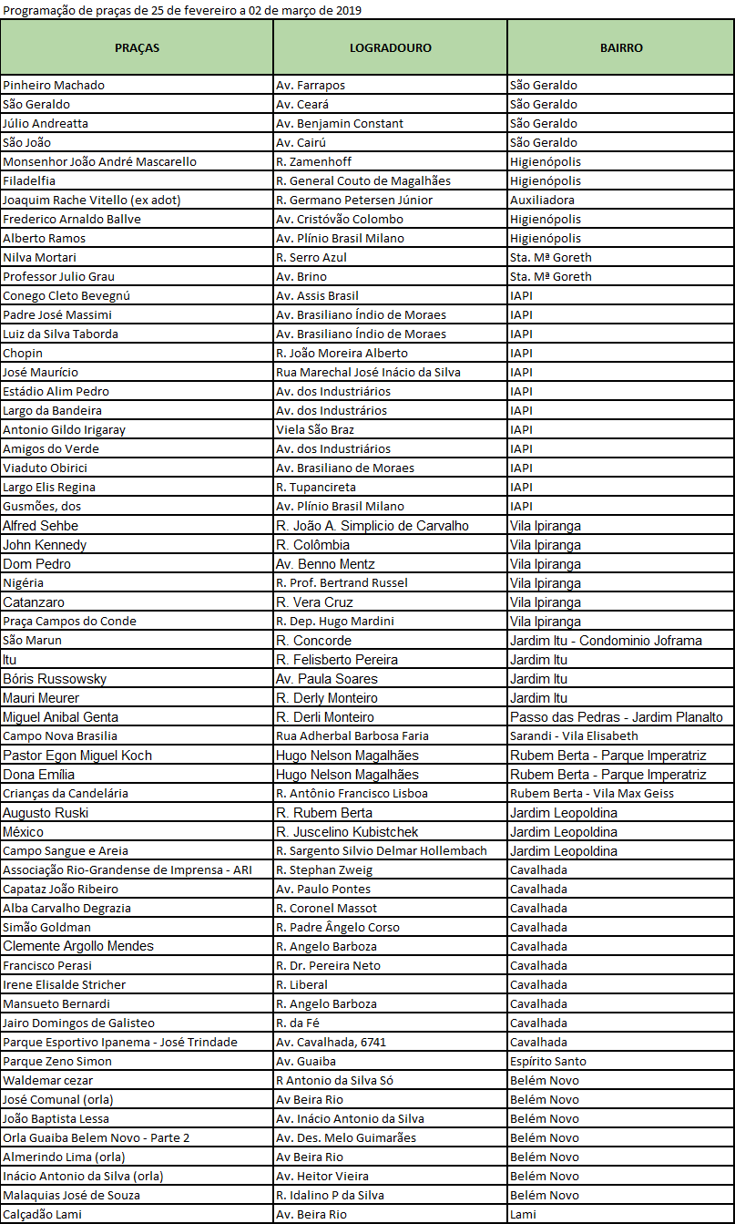 Programação pode sofrer alterações devido às condições climáticas