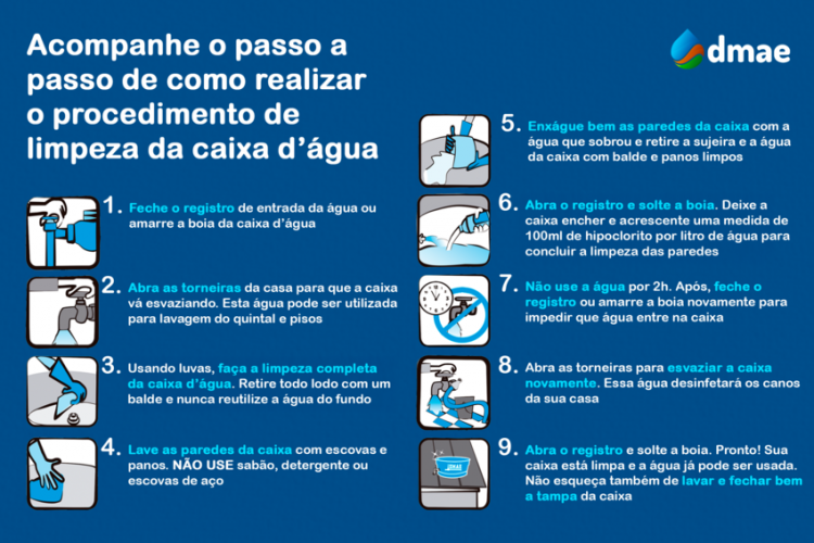 Dmae orienta consumidores sobre práticas de limpeza de caixas d’água