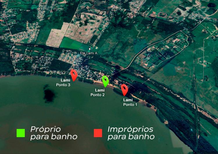Relatório recomenda banho em um ponto da orla do Lami