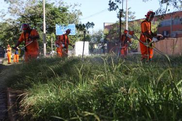 Início dos trabalhos de capina na cidade - Local: Parque Marechal Mascarenhas de Moraes