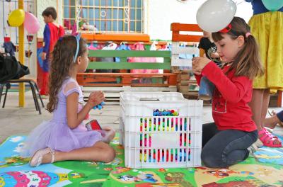 Durante todo o mês de outubro, a escola intensificou as atividades que envolvem brincadeiras