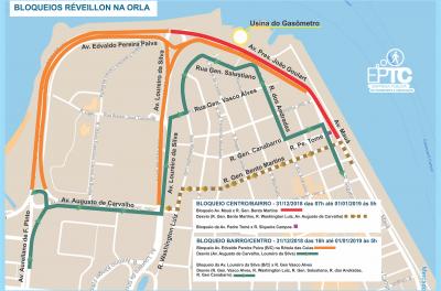 EPTC informa bloqueios e desvios para festa de Réveillon na Orla