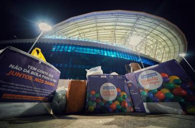 Jogo do Grêmio deste sábado tem ponto de coleta de agasalhos
