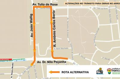 EPTC informa alterações no trânsito da avenida Nilo Peçanha a partir desta terça-feira