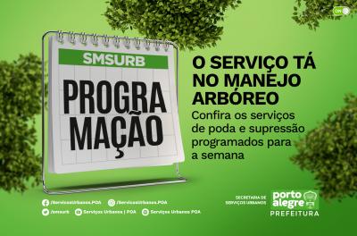 SMSUrb divulga cronograma de podas e supressões