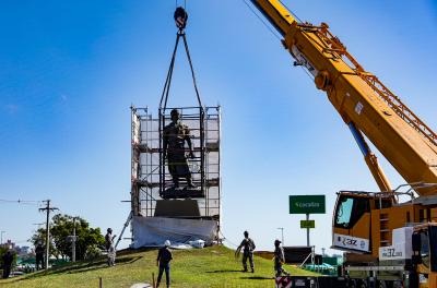 Serão compartilhados todos os processos adotados para a restauração do Monumento ao Laçador