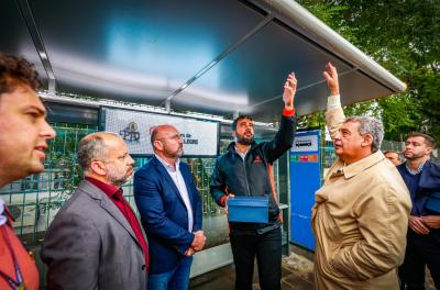 Vistoria em abrigo de ônibus teste. 