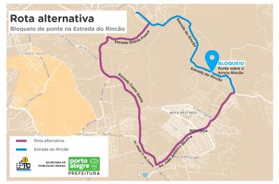 Confira no mapa uma das alternativas para o desvio. 