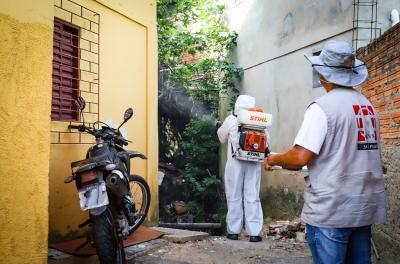Vigilância realiza pulverização de inseticida em parte da Vila João pessoa segunda-feira
