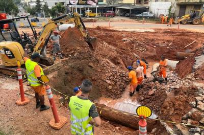 Dmae realiza serviço no bairro Hípica nesta terça