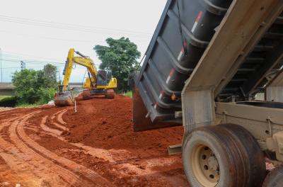 obras de elevação do dique do sarandi
