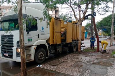 limpeza redes de drenagem - equipes do Dmae