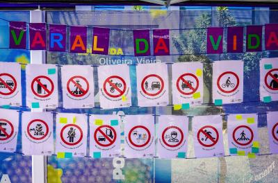 Ação do Varal da Vida tem o objetivo de promover uma reflexão sobre a segurança no trânsito junto à comunidade escolar