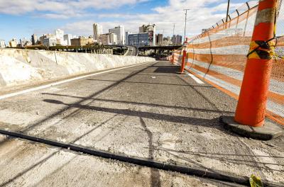 Obra na rampa de acesso da avenida Mauá pela Castelo Branco terá troca de pista nesta segunda-feira