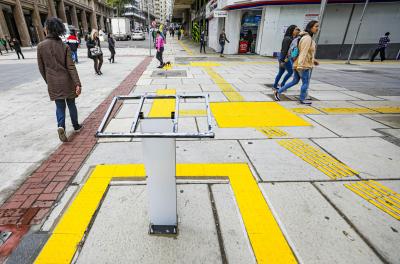 Vandalismo afeta novas estruturas de acessibilidade no Centro Histórico