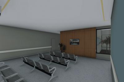 Um dos ambientes internos da futura Policlínica