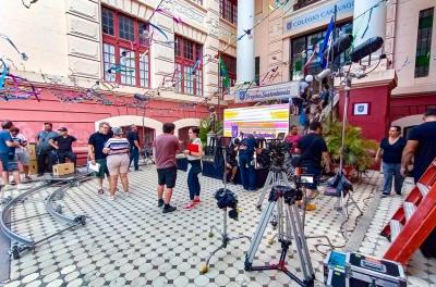 Set de filmagem em Porto Alegre