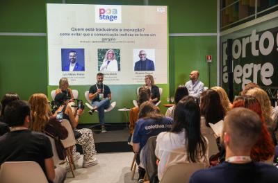 Painel sobre como comunicar inovação no Poa Stage