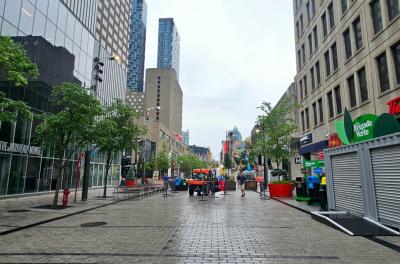 Em Montreal, a comitiva visita o Quartier des Spectacles, referência como bairro cultural estruturado