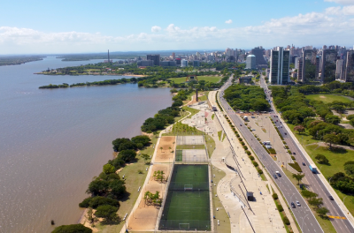 Espaço reúne 29 quadras esportivas, recebe competições de diferentes modalidades e teve estruturas recuperadas após a enchente de 2024. Foto: Filipe Karam / PMPA